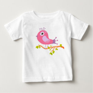 Bird, Branch, Cartoon Baby T-Shirt