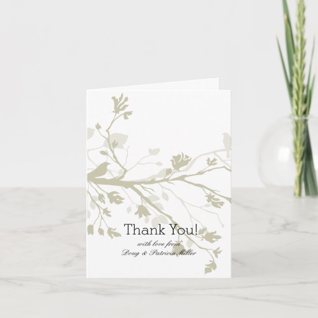 Bird Branches Thank You Card (Front)