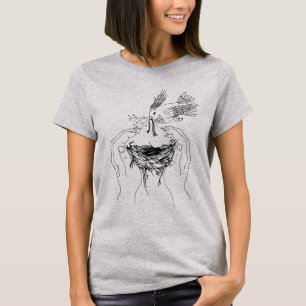 Bird Building a Nest Friends of Nature T-Shirt