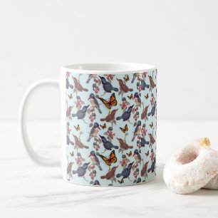 Bird Butterfly Floral Mug