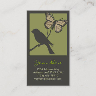 Bird Butterfly Profile Card (Green)