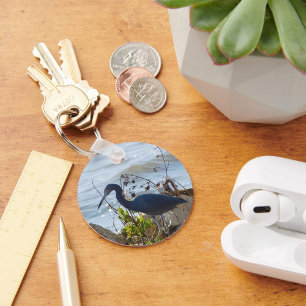 Bird by the Bay Little Blue Heron Safety Harbor  Key Ring