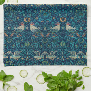 Bird by William Morris, Vintage Garden Textile Art Tea Towel