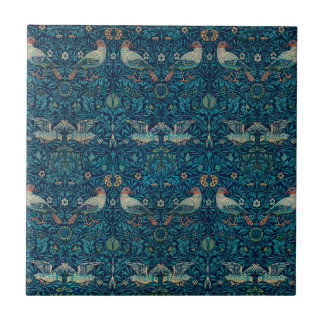 Bird by William Morris, Vintage Garden Textile Art Tile