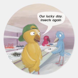 Bird Cafeteria Funny Classic Round Sticker