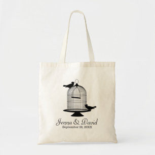 Bird Cage and Birds Custom Wedding Tote Bag
