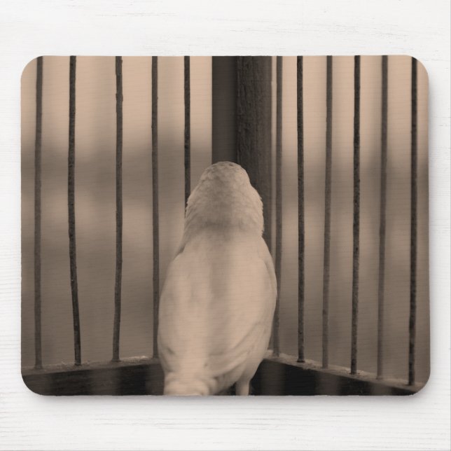 Bird, Cage, bars Mouse Mat (Front)