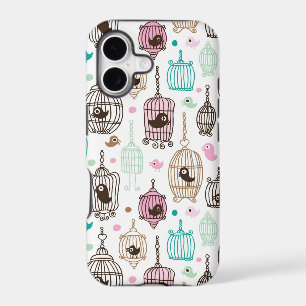 bird cage love kids background pattern