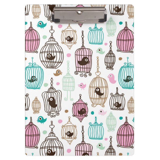 bird cage love kids background pattern clipboard (Front)
