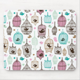 bird cage love kids background pattern mouse mat
