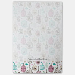 bird cage love kids background pattern post-it notes