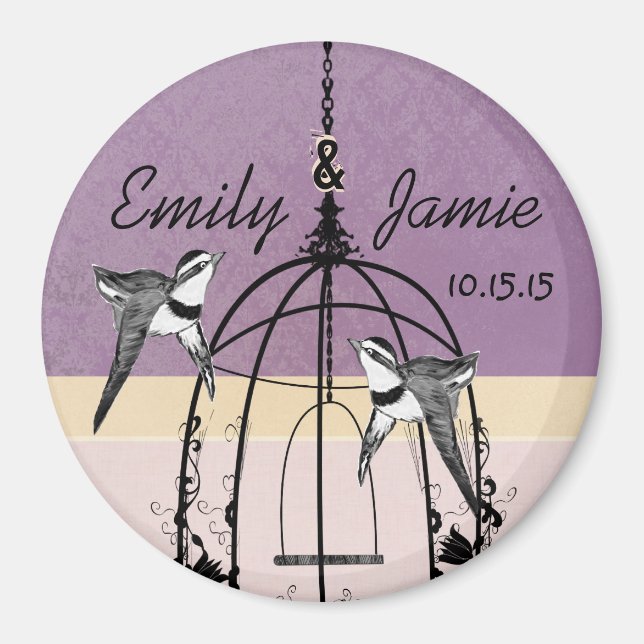 Bird Cage Wedding Magnets Customise for any Event (Front)