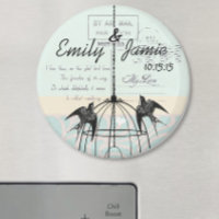 Bird Cage Wedding Magnets Postcard Background
