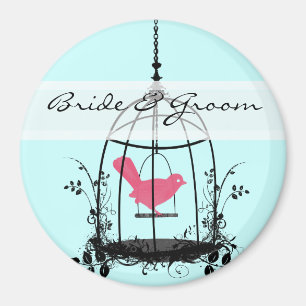 Bird Cage Wedding Stickers or Customise Magnet