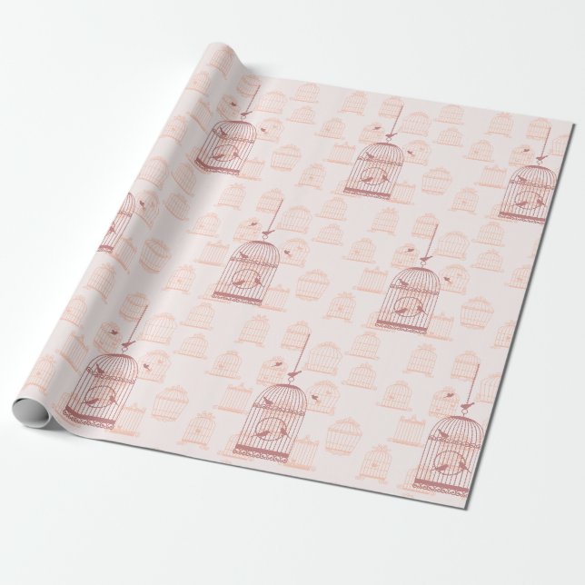 Bird Cages Wrapping Paper (Unrolled)
