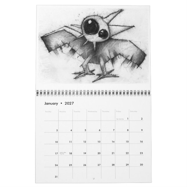 bird calendar (Jan 2027)
