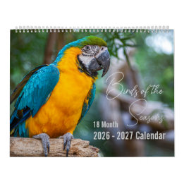 Bird Calendar 18 Mo. Pick Your Start Month / Year.