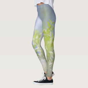 Bird Cherry Tree Blossoms Flowers Sky Leggings