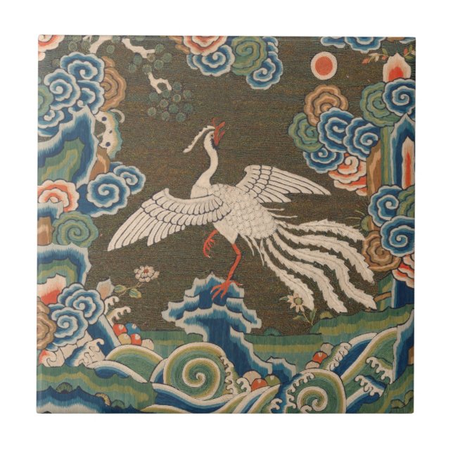 Bird Chinese Antique Decor Tile (Front)