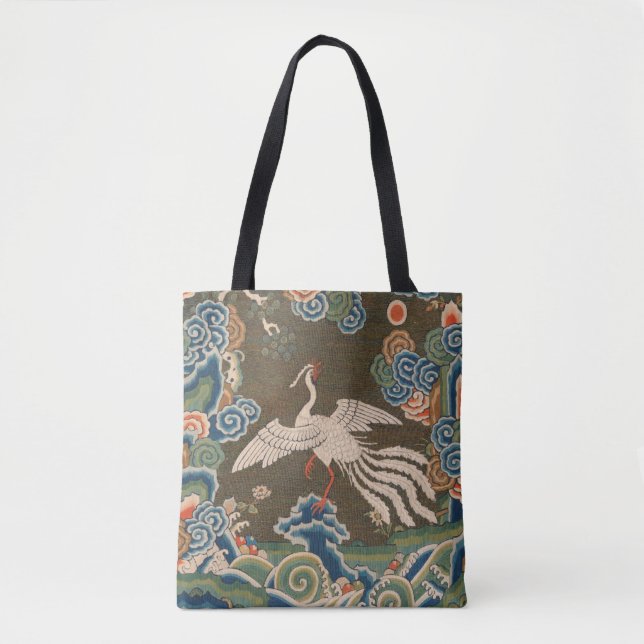 Bird Chinese Antique Decor Tote Bag (Front)