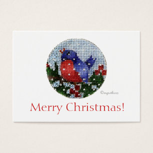 bird Christmas gift tag two