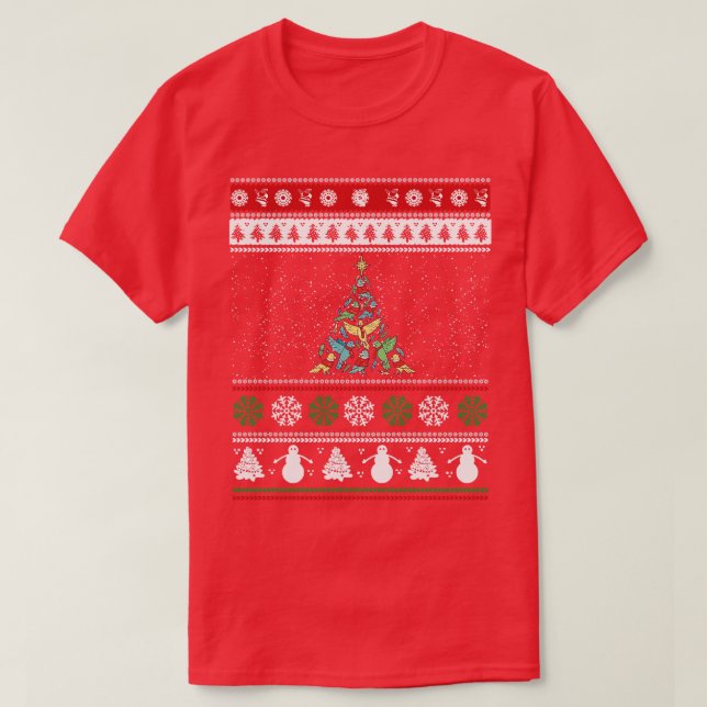 Bird Christmas Tree Bird Lover T-Shirt (Design Front)