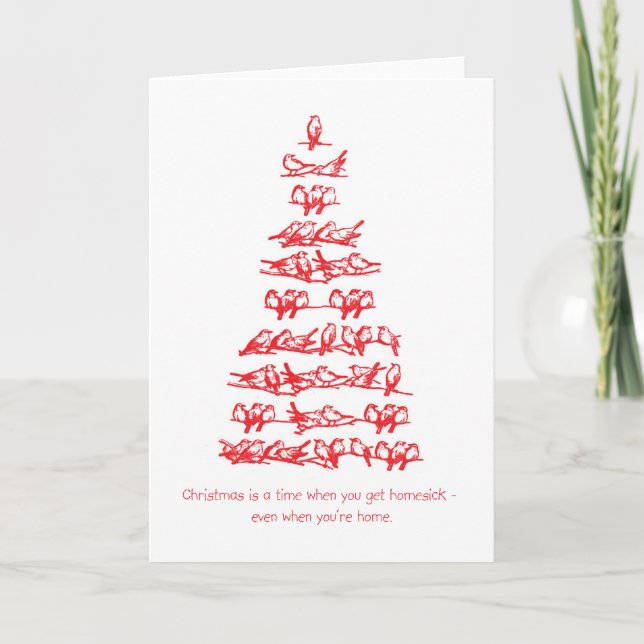 Bird Christmas Tree Holiday Card (Front)