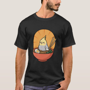 Bird Cockatiel Ramen Cute Cartoon Kawaii T-Shirt