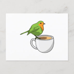 Bird Coffee Cup Postcard