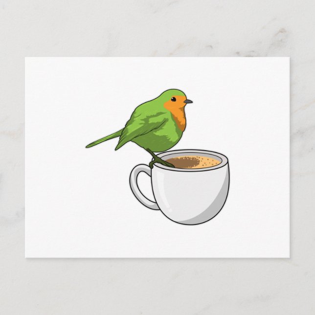Bird Coffee Cup Postcard (Front)