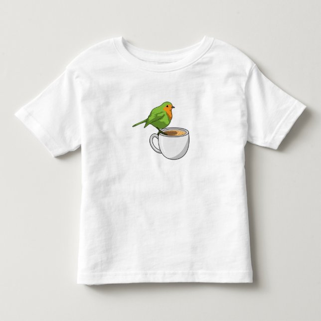 Bird Coffee Cup Toddler T-Shirt (Front)