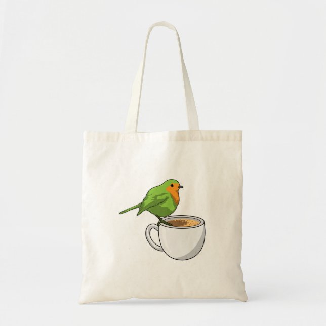 Bird Coffee Cup Tote Bag (Front)