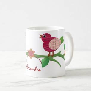 Bird Collage Personaized Name Mug