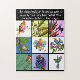 Bird Collage & Quote, Bird Lovers' Jigsaw Puzzle