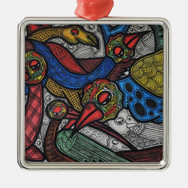 Bird conference metal tree decoration (Front)