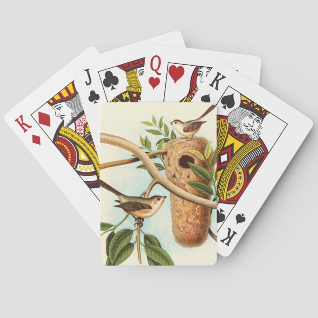 Bird Couple on a Nest Perched on a Branch Playing Cards (Back)