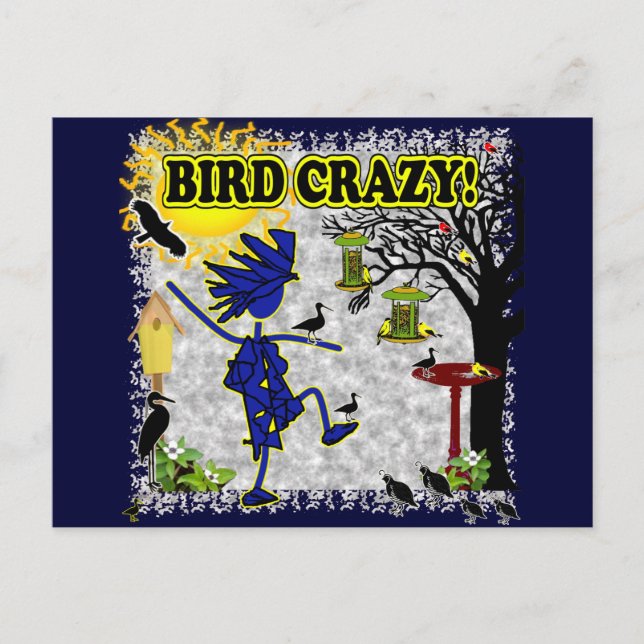 Bird Crazy Clothing Shirt & More Postcard (Front)