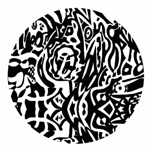 "Bird Creature" B&W Abstract Standing Photo Sculpture (Front)