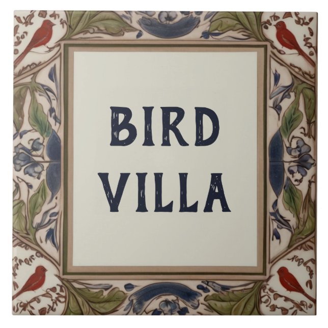 Bird Custom House Name Sign Plaque Plate Tile (Front)