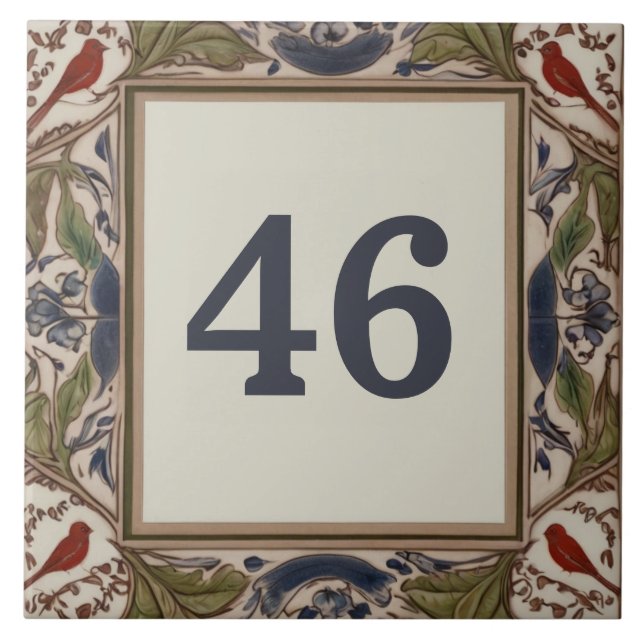 Bird Custom House Number Sign Plaque Plate Tile (Front)