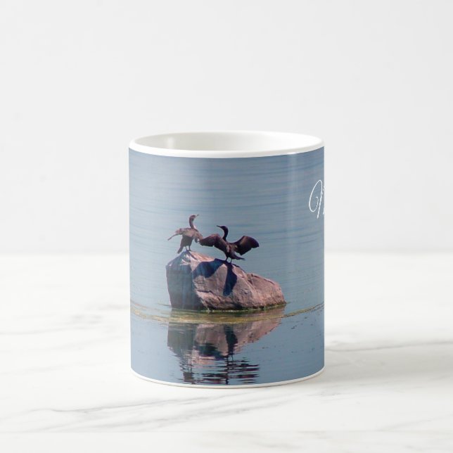 Bird Dance on Lake Coffee Mug (Center)