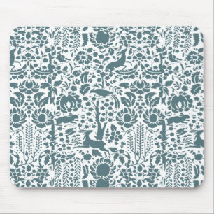 Bird, Deer, tree folk pattern Mouse Mat