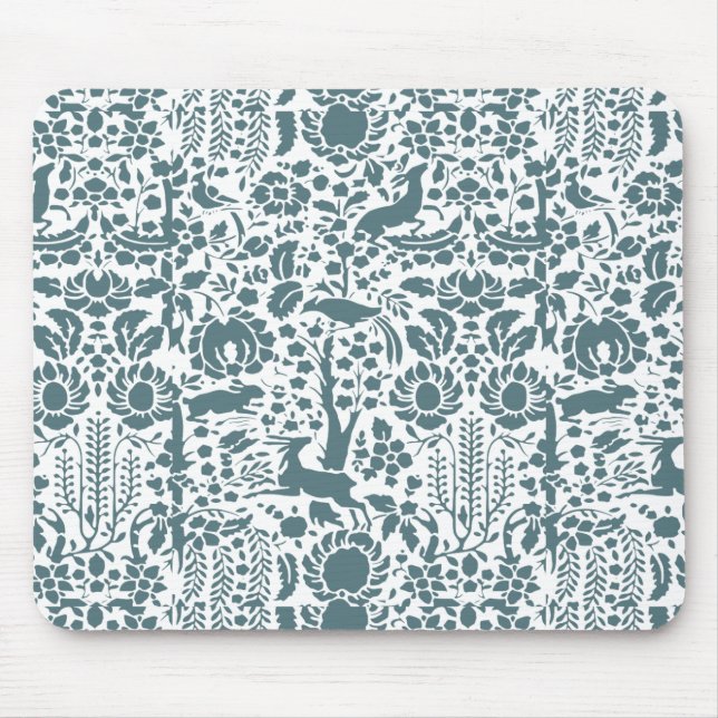 Bird, Deer, tree folk pattern Mouse Mat (Front)