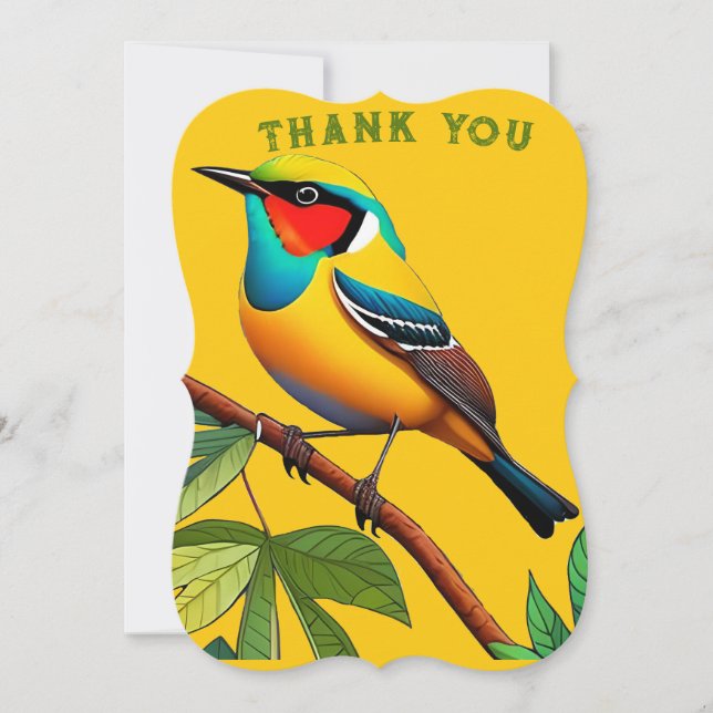 Bird Design Thank You Card for Sending Gratitude (Front)