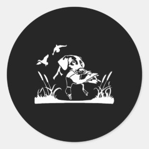 Bird Dog Duck Hunting Willow In The Marsh Hunter Classic Round Sticker