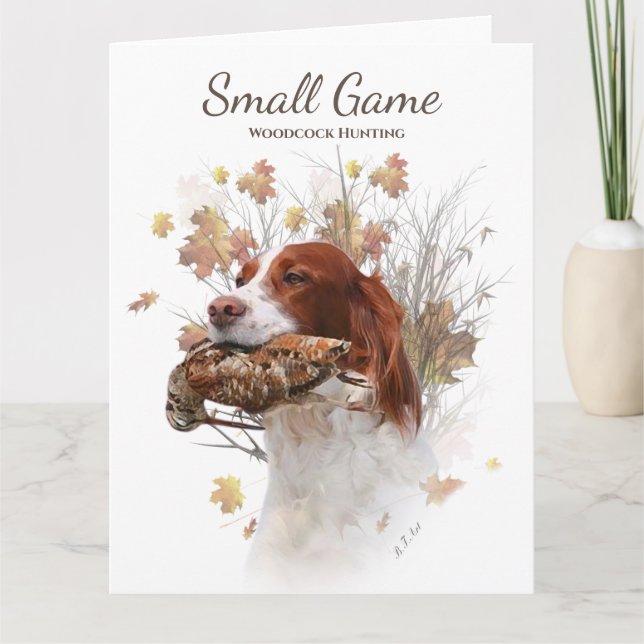 Bird dog , woodcock hunting card (Front)