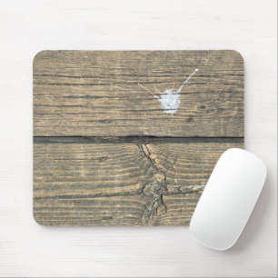 Bird Droppings Splatter On Weathered Wood Mouse Mat