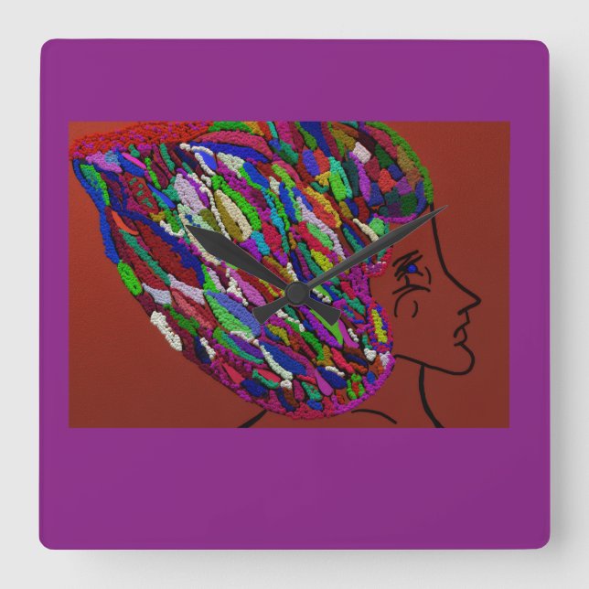 Bird Empress Square Wall Clock (Front)
