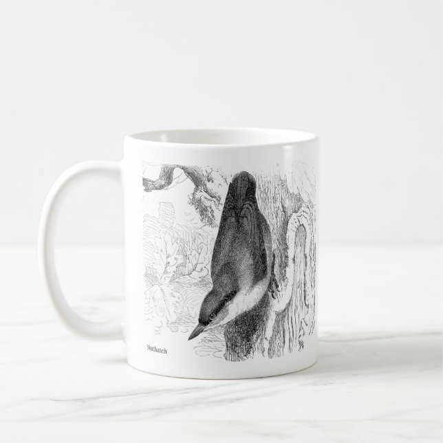 Bird Engravings  - a Nuthatch & Treecreeper Coffee Mug (Left)