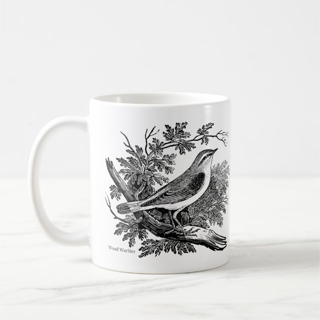 Bird Engravings  - a Wood Warbler & Starling Coffee Mug (Left)